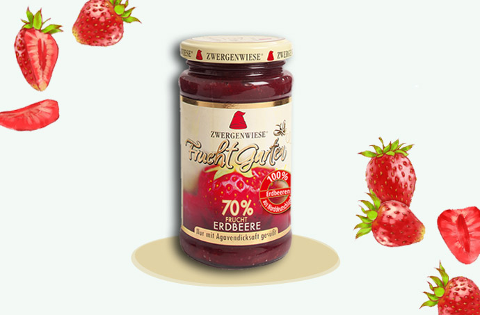 FruchtGarten Erdbeere mit illustrierten Erdbeeren